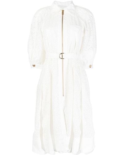 3.1 Phillip Lim Midi-jurk Met Geborduurde Bloemen - Wit