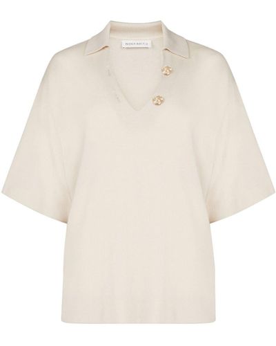 Nina Ricci V-neck Wool T-shirt - White