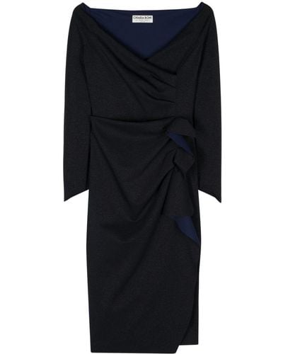 La Petite Robe Di Chiara Boni Silveria Gathered Lurex Dress - Black