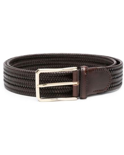 Canali Ceinture en cuir à design tressé - Noir