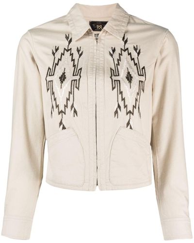 RRL Motif-embroidered Cotton Jacket - Natural