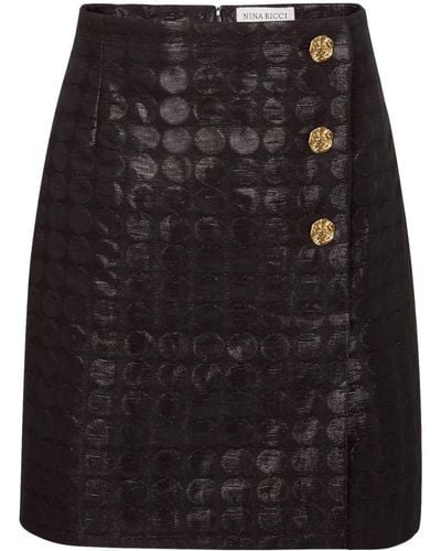 Nina Ricci Polka-dot Jacquard Miniskirt - Black