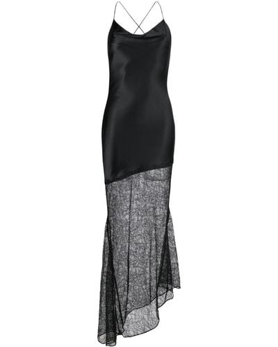 De La Vali Maxi-jurk Met Doorzichtig Vlak - Zwart