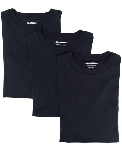 Jil Sander Set aus drei T-Shirts mit rundem Ausschnitt - Blau