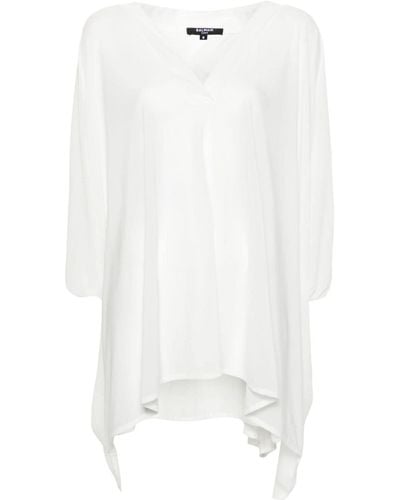 Balmain Sheer Kaftan Minidress - White