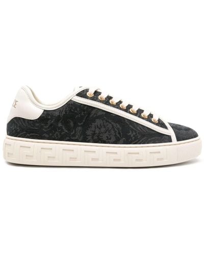 Versace Greca Canvas Trainer - Black