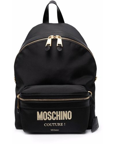 Moschino メタルロゴ バックパック - ブラック