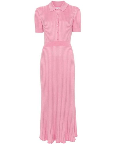 Gabriela Hearst Amor Knitted Polo Dress - Pink