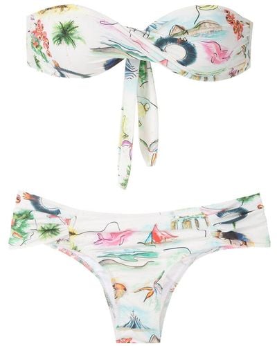 Isolda Set bikini Borakay con stampa - Bianco