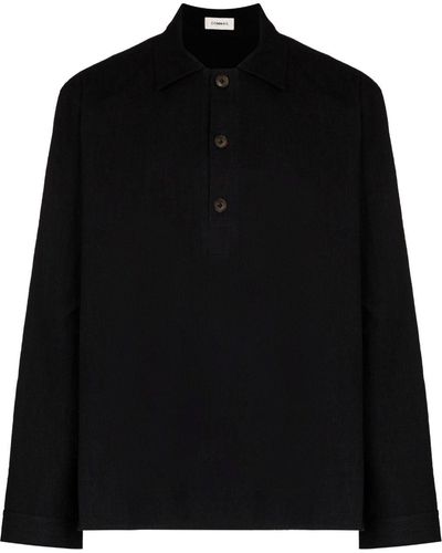 Commas Artist Collar Long-sleeve Shirt - Black