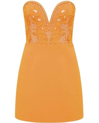 Rebecca Vallance Sirene Guipure-lace Mini Dress - Orange