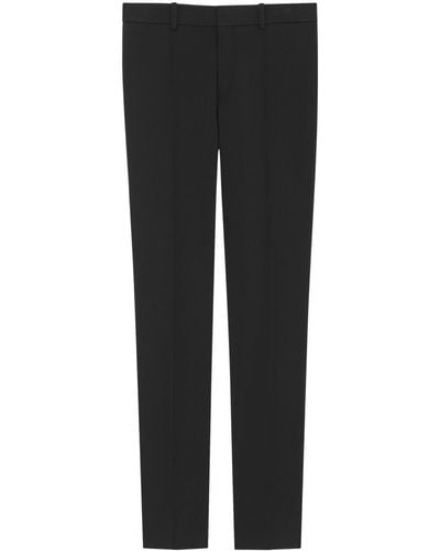 Saint Laurent Pantalones de vestir de talle bajo - Negro