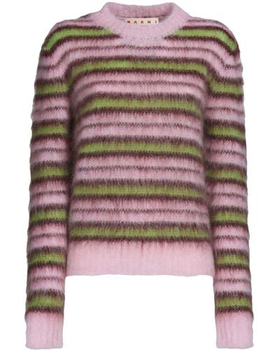 Marni Mohair Blend Sweater With Striped Pattern - Multicolor