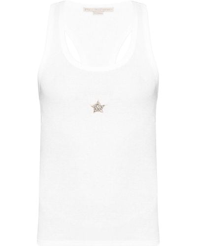 Stella McCartney Star-appliqué Lyocell Tank Top - White