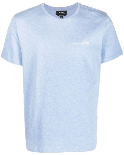 A.P.C. Logo Print Short-sleeved T-shirt - ブルー