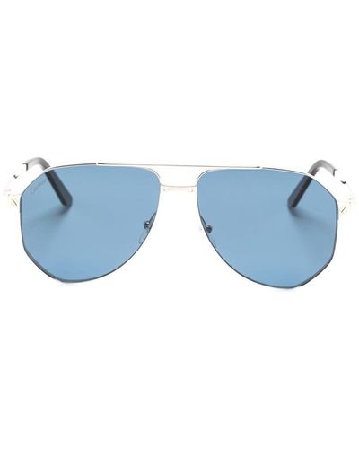 Cartier Santos De Cartier Pilot-frame Sunglasses - Blue