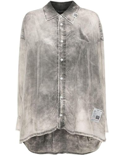 Maison Mihara Yasuhiro Drop-shoulder Acid-wash Shirt - Gray