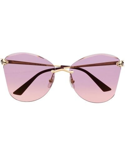 Cartier Rounded Frameless Sunglasses - Pink