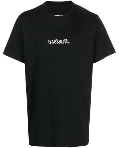Maharishi T-shirt en coton biologique à logo imprimé - Noir