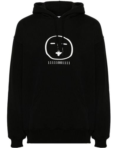 Societe Anonyme Hoodie Face à logo imprimé - Noir