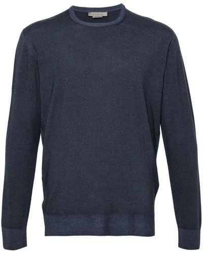 Corneliani Mélange-effect Wool Sweater - Blue