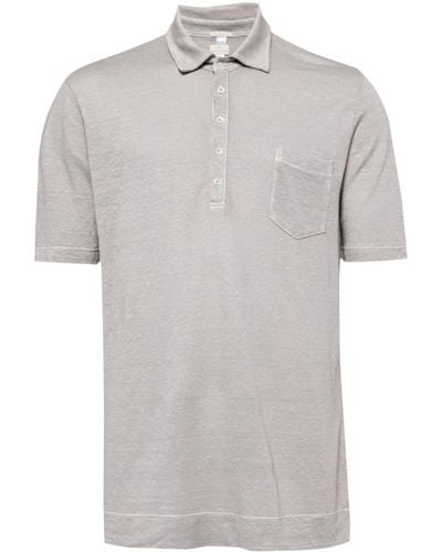 Massimo Alba Short-sleeve Linen Polo Shirt - Grey