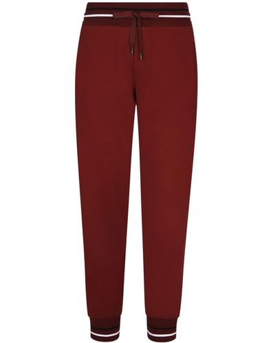 Dolce & Gabbana Logo-print Cotton Track Pants - Red