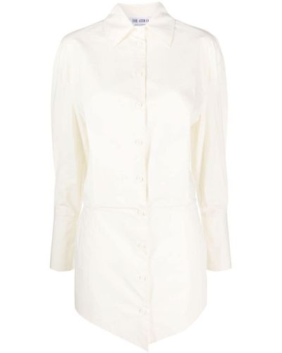 The Attico Robe-chemise Silvye en coton - Blanc