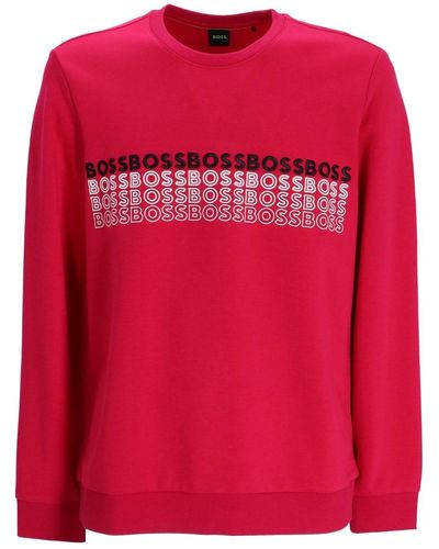 BOSS Embroidered-logo Crew-neck Sweatshirt
