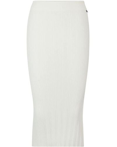 HUGO Ribbed-knit Tube Skirt - White