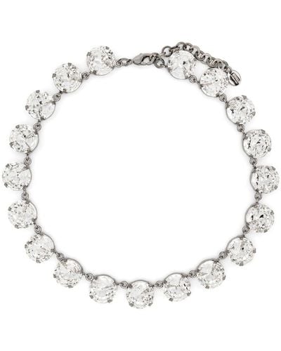 Moschino Halskette mit Kristallverzierung - Weiß