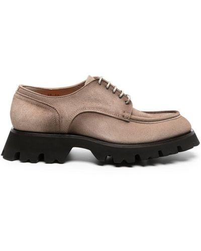 Santoni Derbies en daim - Marron