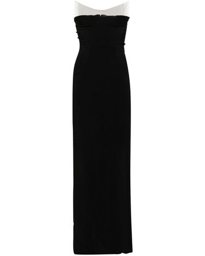 Mugler Structured Strapless Maxi Dress - Black