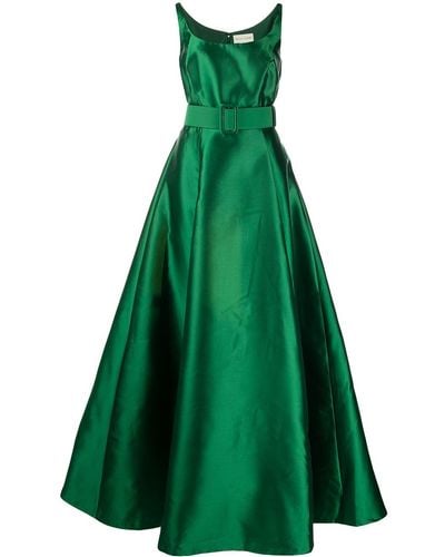 Sachin & Babi Kruse Empire-line Belted Gown - Green