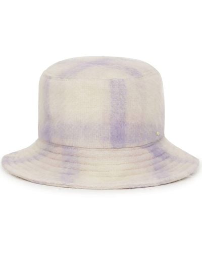 Anine Bing Plaid Bucket Hat - White