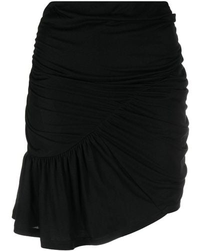 IRO Ruched Asymmetric Miniskirt - Black