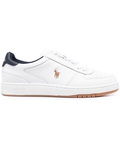 Polo Ralph Lauren Court Logo-embroidered Trainers - White