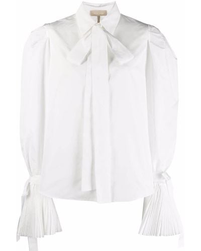 Elie Saab Taffeta Flared-cuff Shirt - White