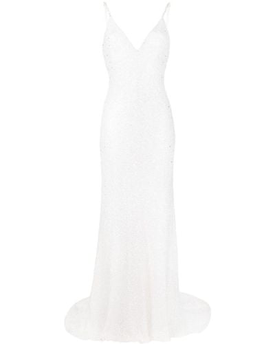 Jenny Packham Nora スパンコール イブニングドレス - ホワイト