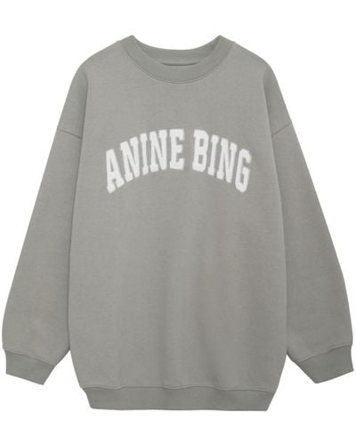 Anine Bing Sweat en jersey à patch logo - Gris