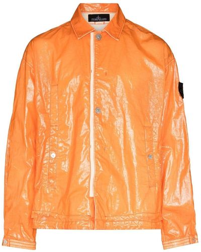 Stone Island Shadow Project Compass-patch Shirt Jacket - Orange