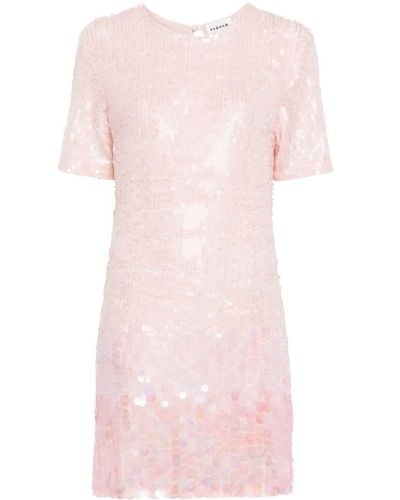 P.A.R.O.S.H. Robe courte à sequins - Rose