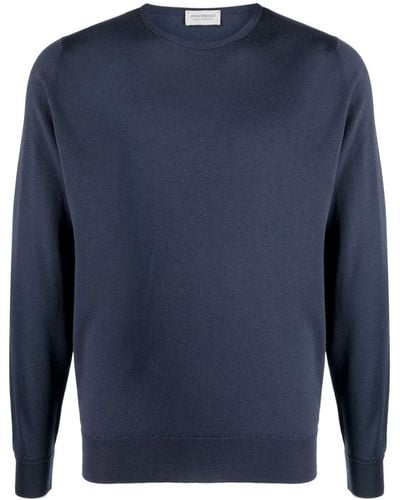 John Smedley Lundy Fine-knit Sweater - Blue