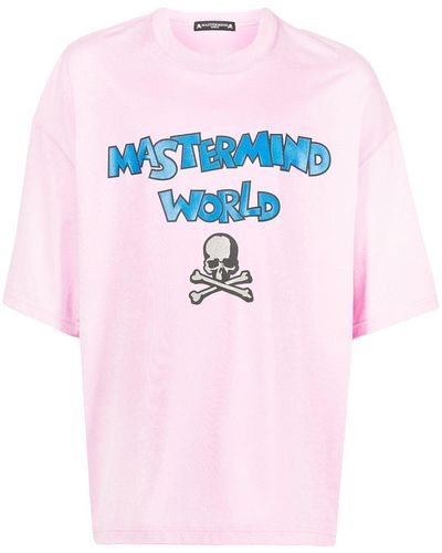 MASTERMIND WORLD スローガンプリント Tシャツ - ピンク