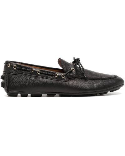 Bally Tie-fastening Leather Loafers - Black
