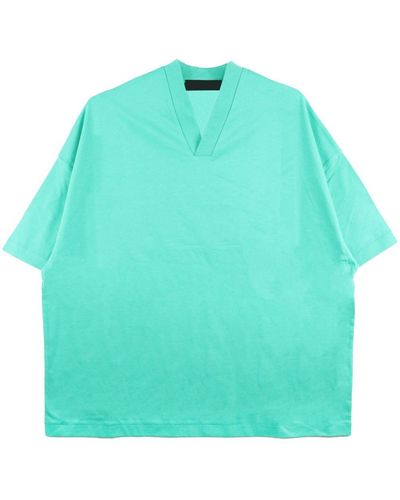 Fear Of God Logo-flocked Cotton T-shirt - Green