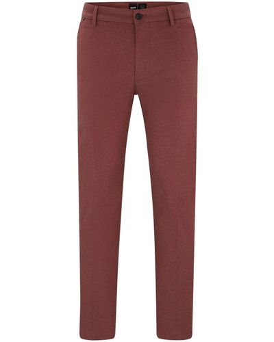BOSS Straight-leg Cotton-blend Pants - Red