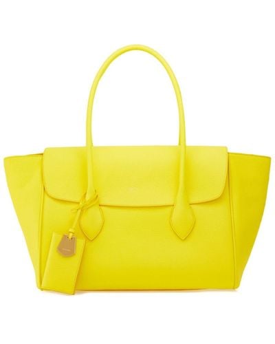 Ferragamo Logo-tag Leather Tote Bag - Yellow