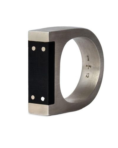 Parts Of 4 Plate Two-tone Ring - Black
