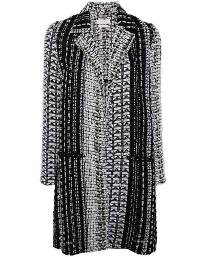 Saiid Kobeisy Single-breasted Tweed Coat - Black